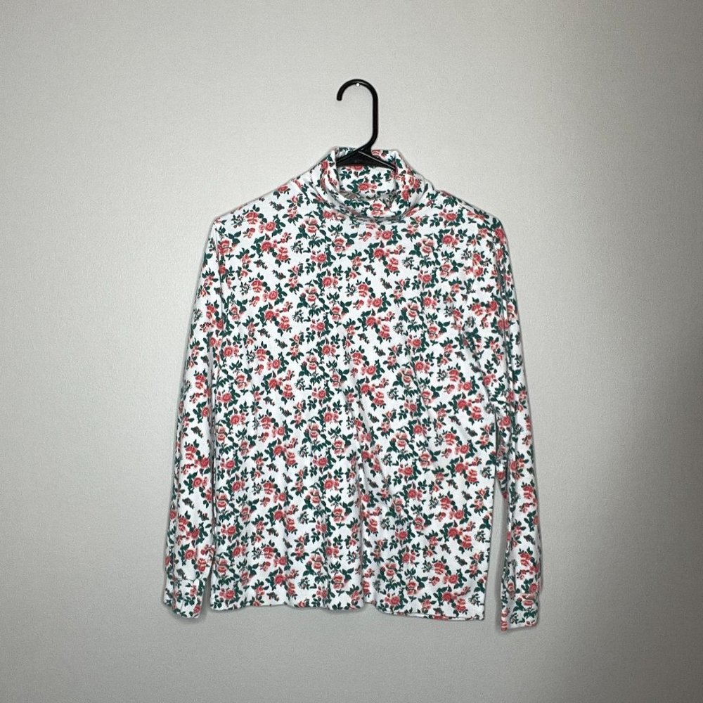 White Rose Turtleneck, by Stepping Stones  Size L